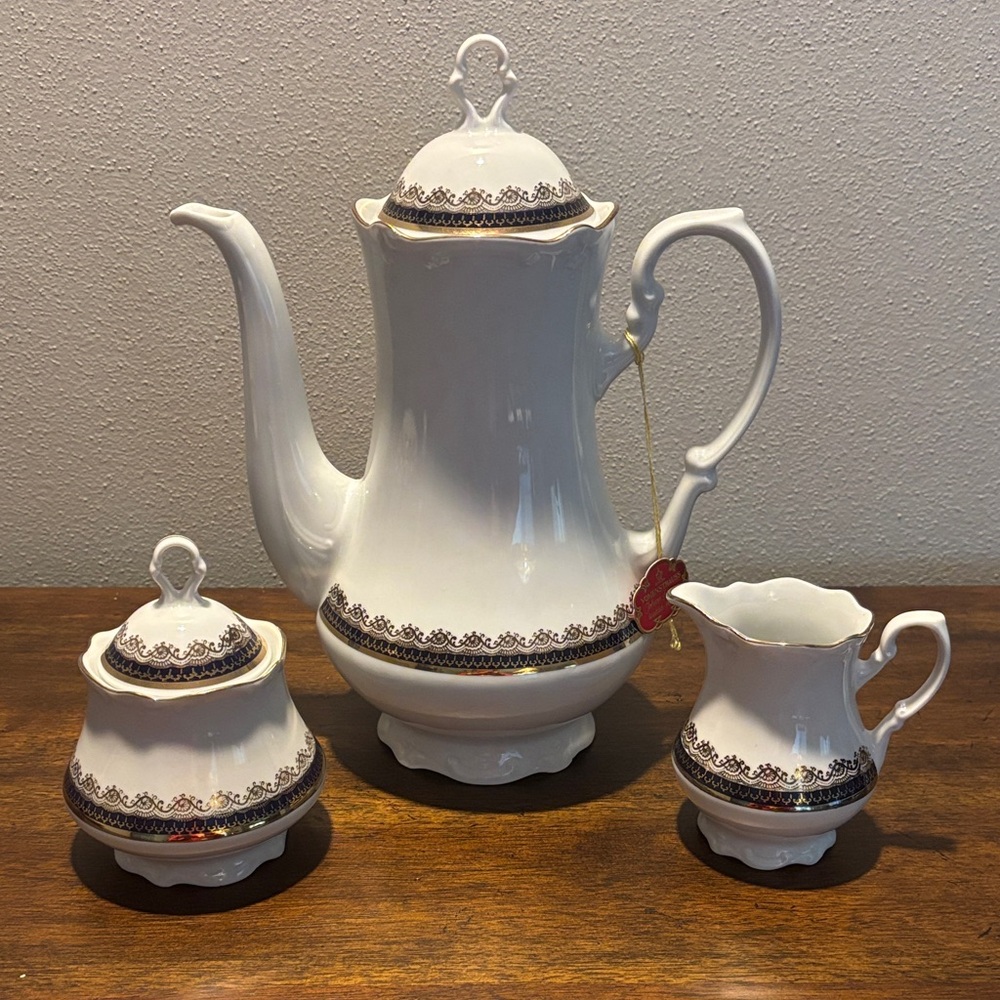 MCM Teapot Creamer Sugar Set Vohenstrauss Johann Seltmann 50’s Bavaria